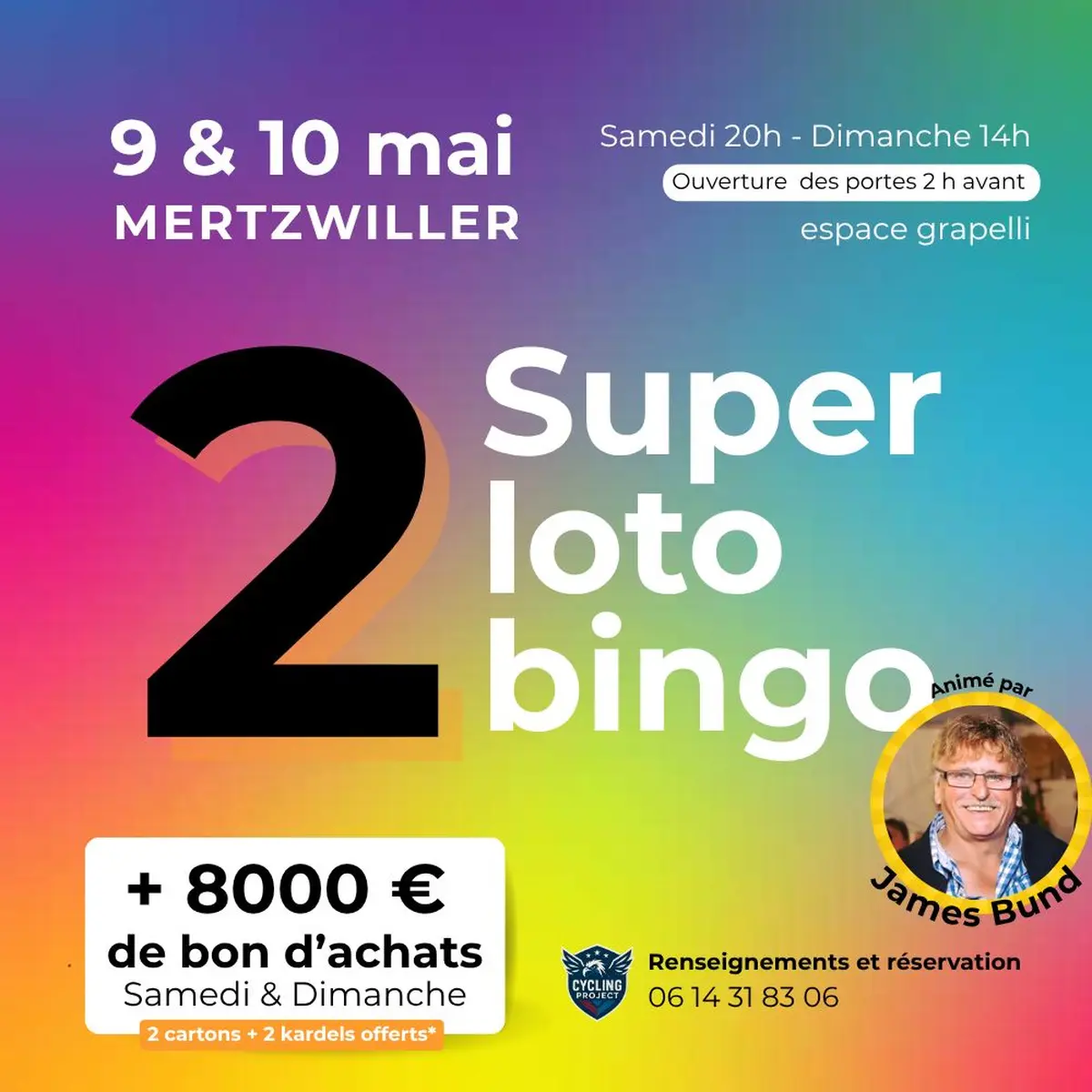 2 Super Loto Bingo - 9 et 10 mai 2026 à Mertzwiller - plus de 8000euros à gagner