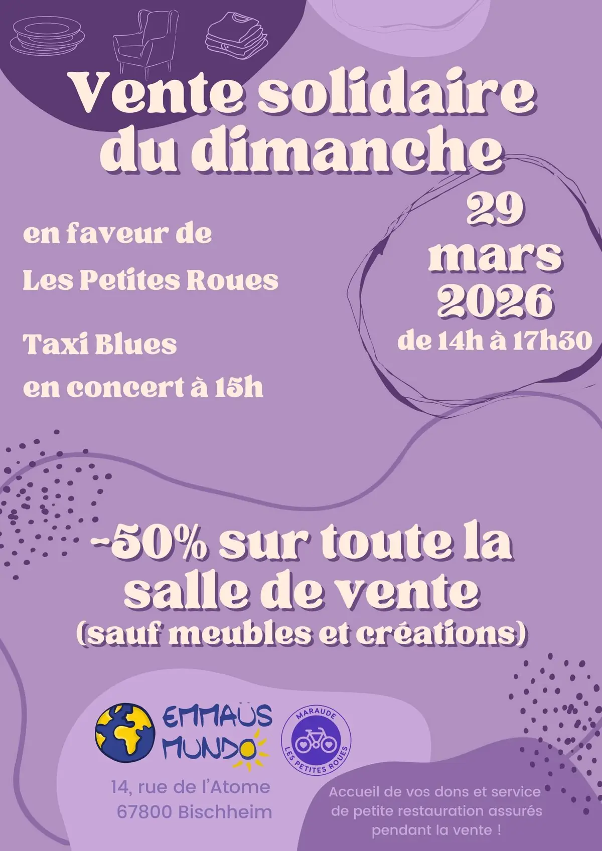 Vente Solidaire du Dimanche à Emmaüs Mundo le dimanche 29 mars 2026