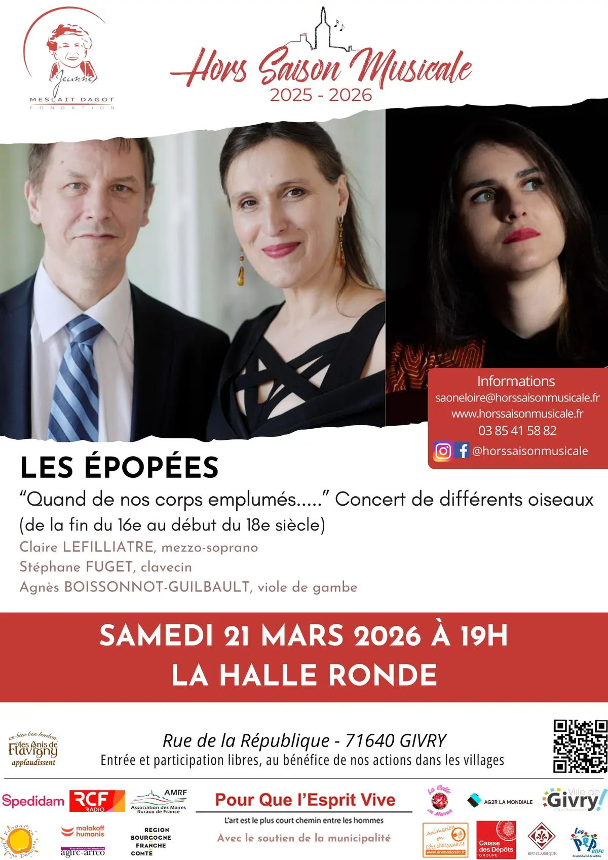 Les Epopées en concert à Givry (chant, clavecin et viole de gambe) !