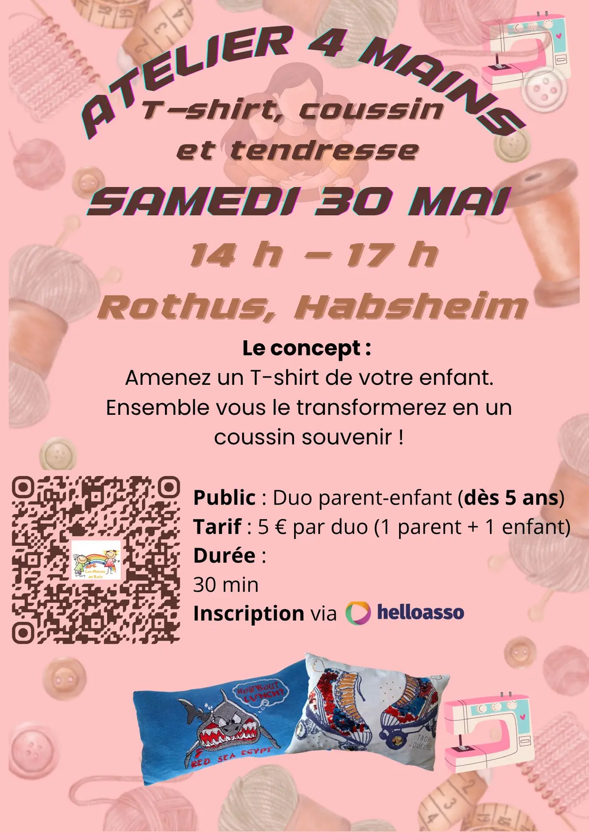 Atelier couture à 4 mains, spécial fête des mamans