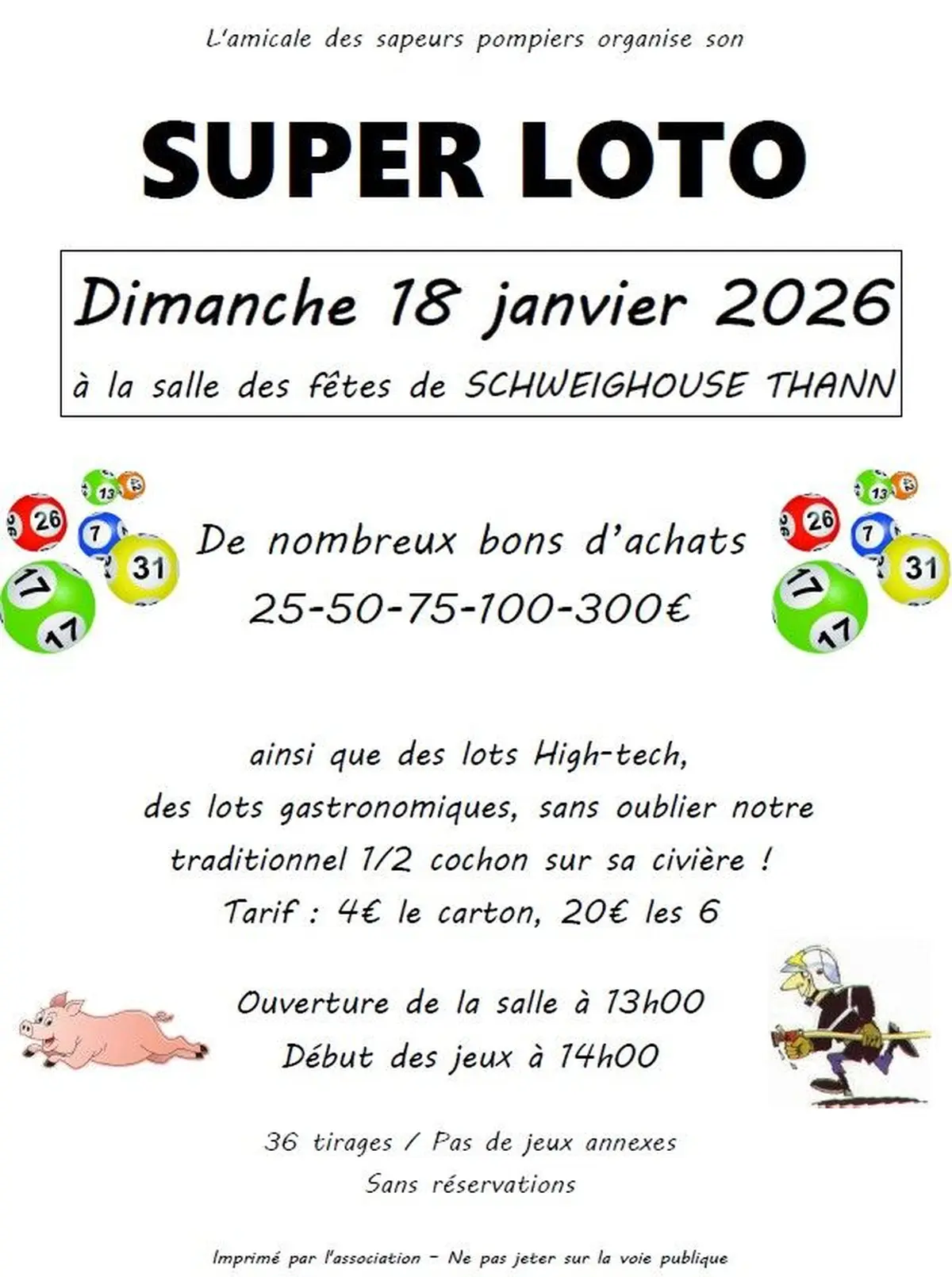 Super loto des pompiers d'ASPACH SCHWEIGHOUSE