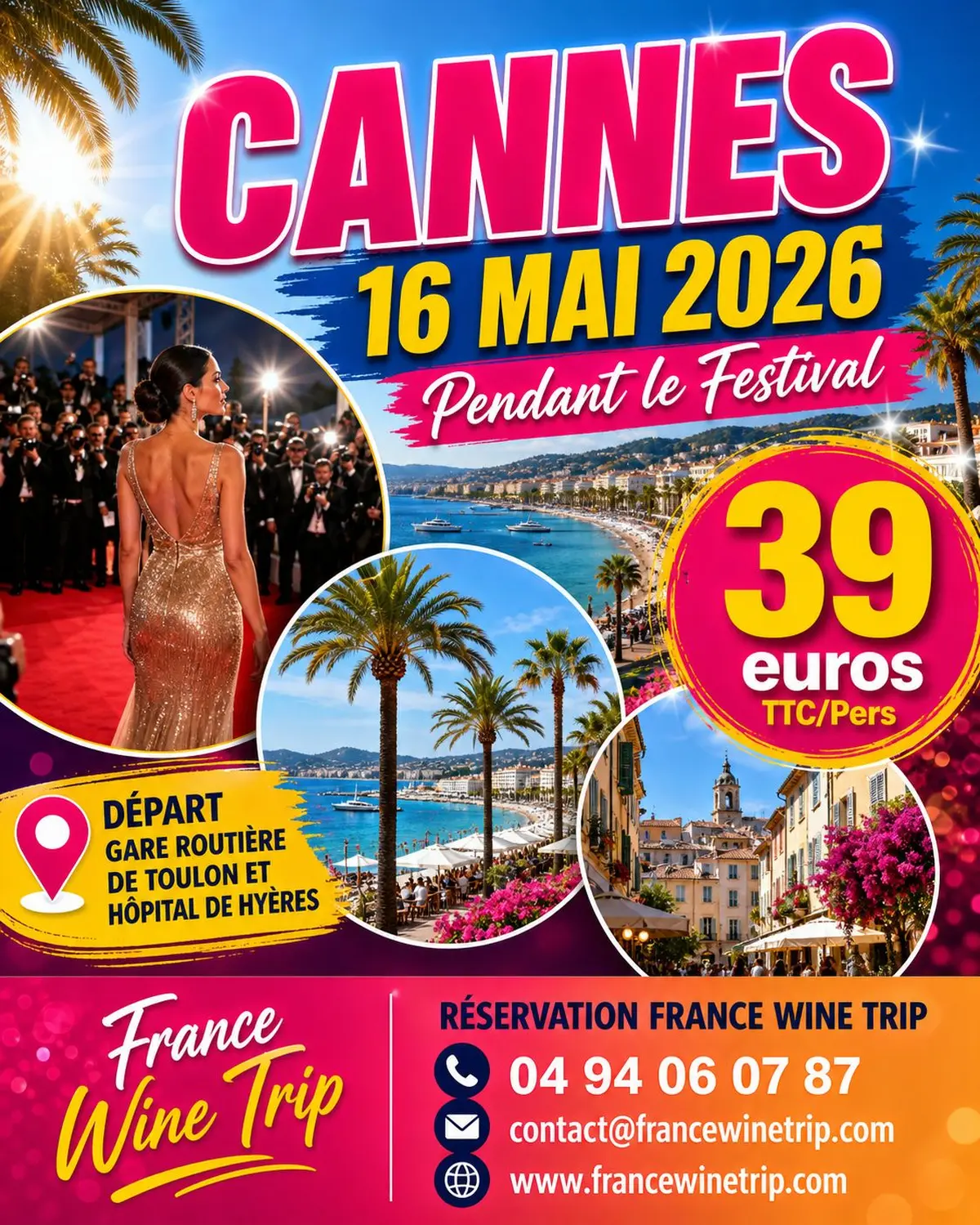 Sortie à Cannes pendant le Festival au départ de Toulon et Hyères
