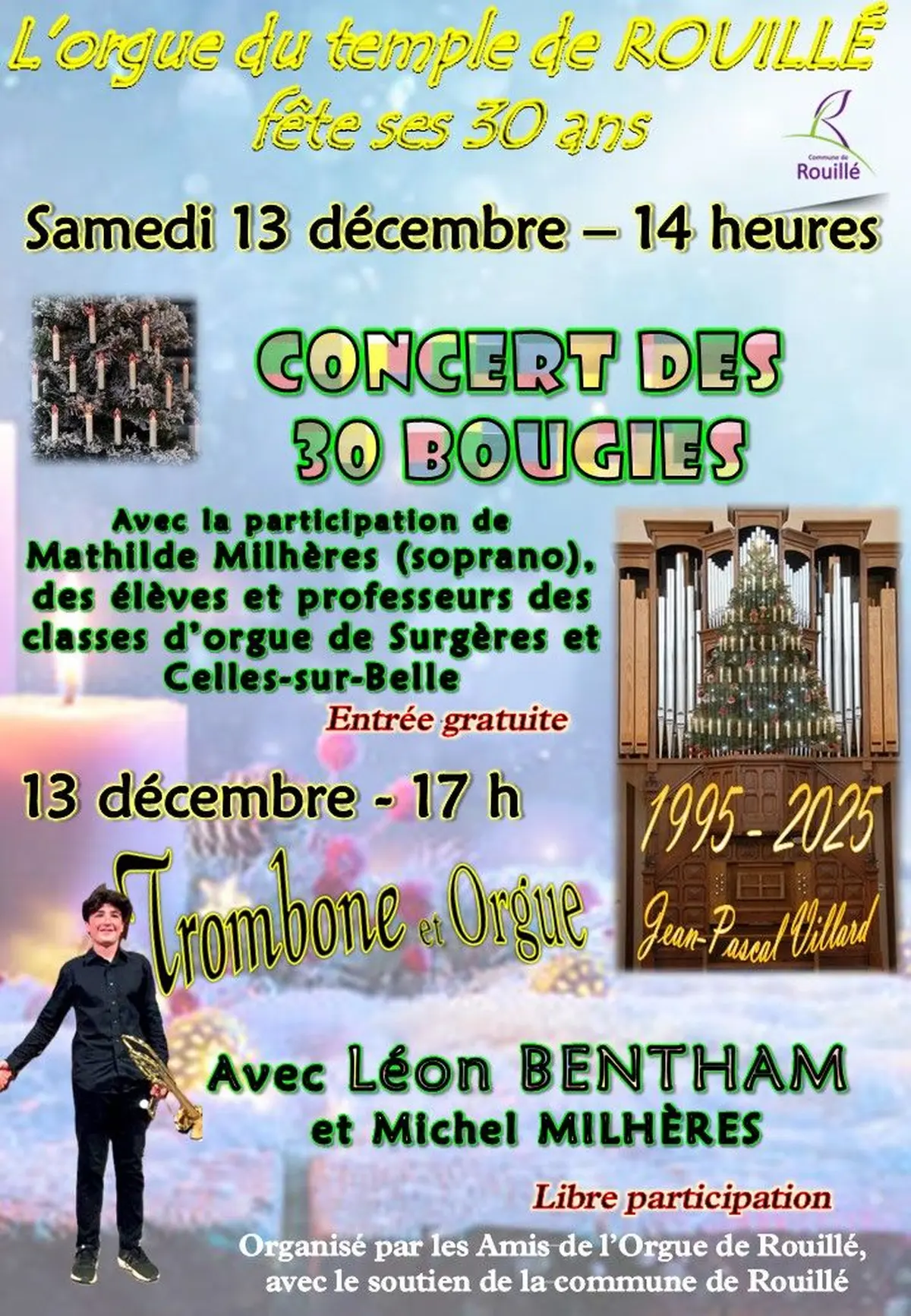 Orgue, trombone, voix : les 30 ans de l'orgue de Rouillé