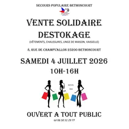Vente solidaire déstockage  -Secours Populaire 