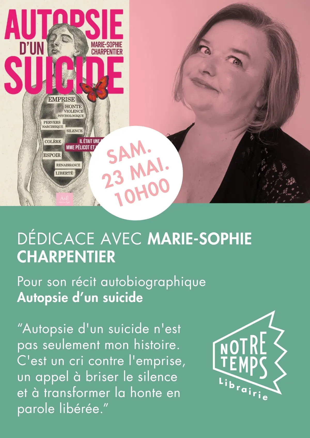 Marie-Sophie Charpentier en dédicace à Valence