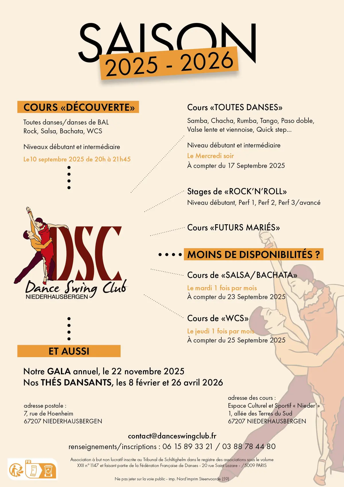 danses de bal - toutes danses -  salsa, bachata, rock, WCS