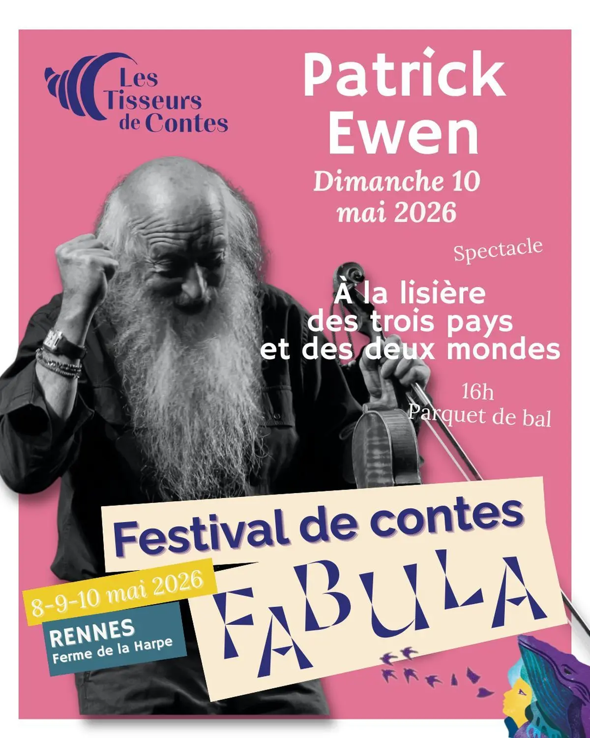 Spectacle À la lisière des 3 pays et des 2 mondes Patrick Ewen | Festival Fabula