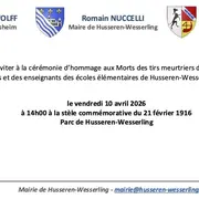 Cérémonie aux victimes des tirs du Grand Canon de Zillisheim sur Wesserling
