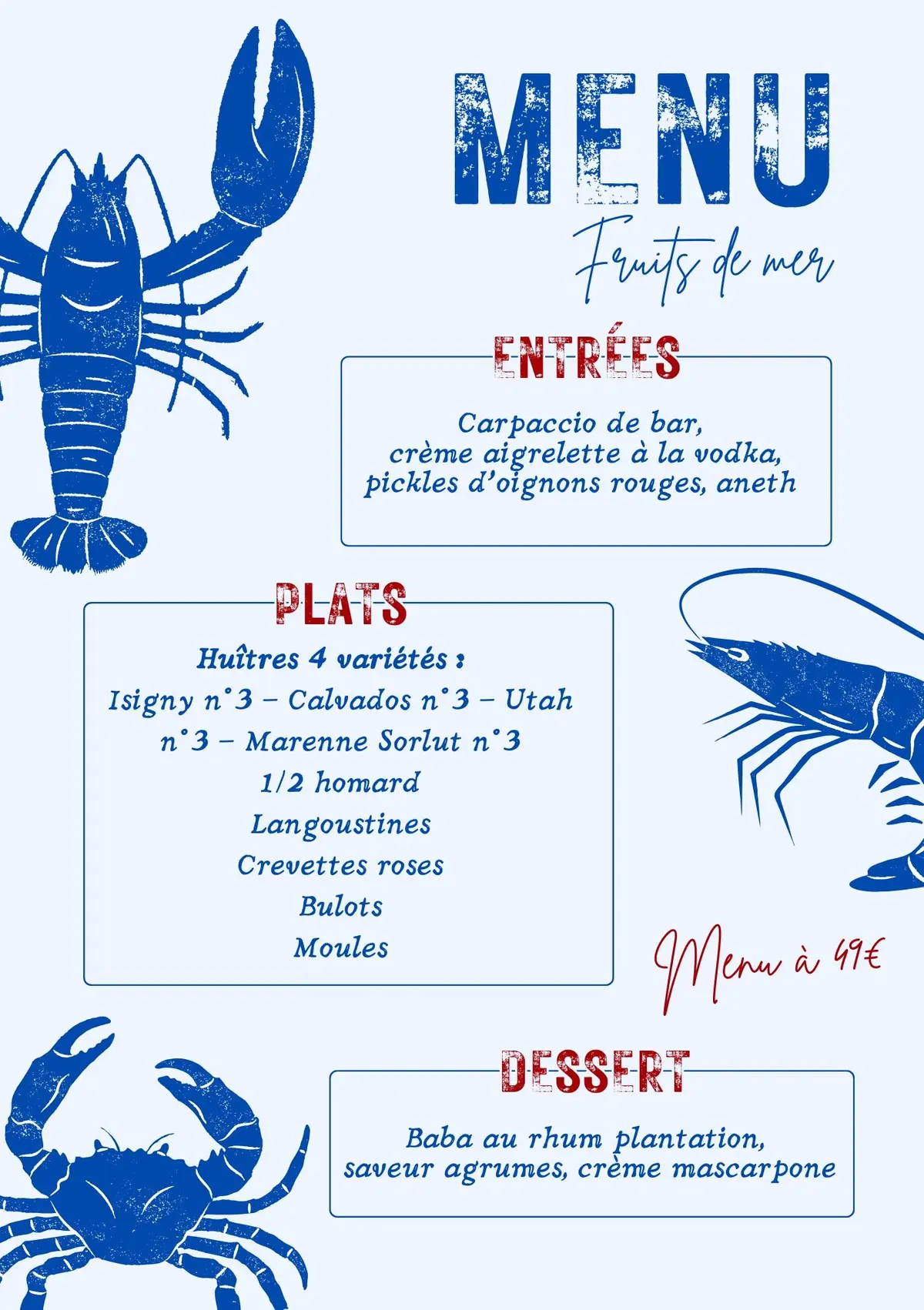 Soirée Fruits de mer