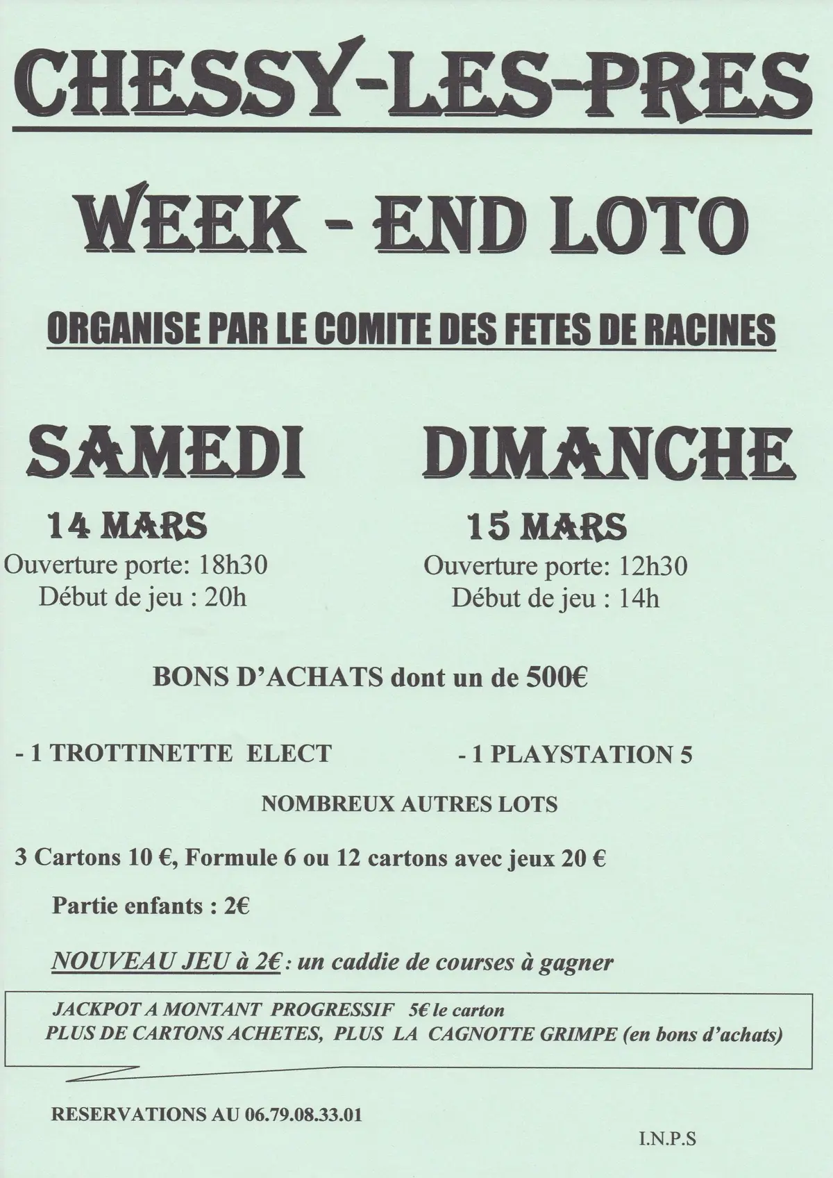 Loto du comité des fêtes de Racines