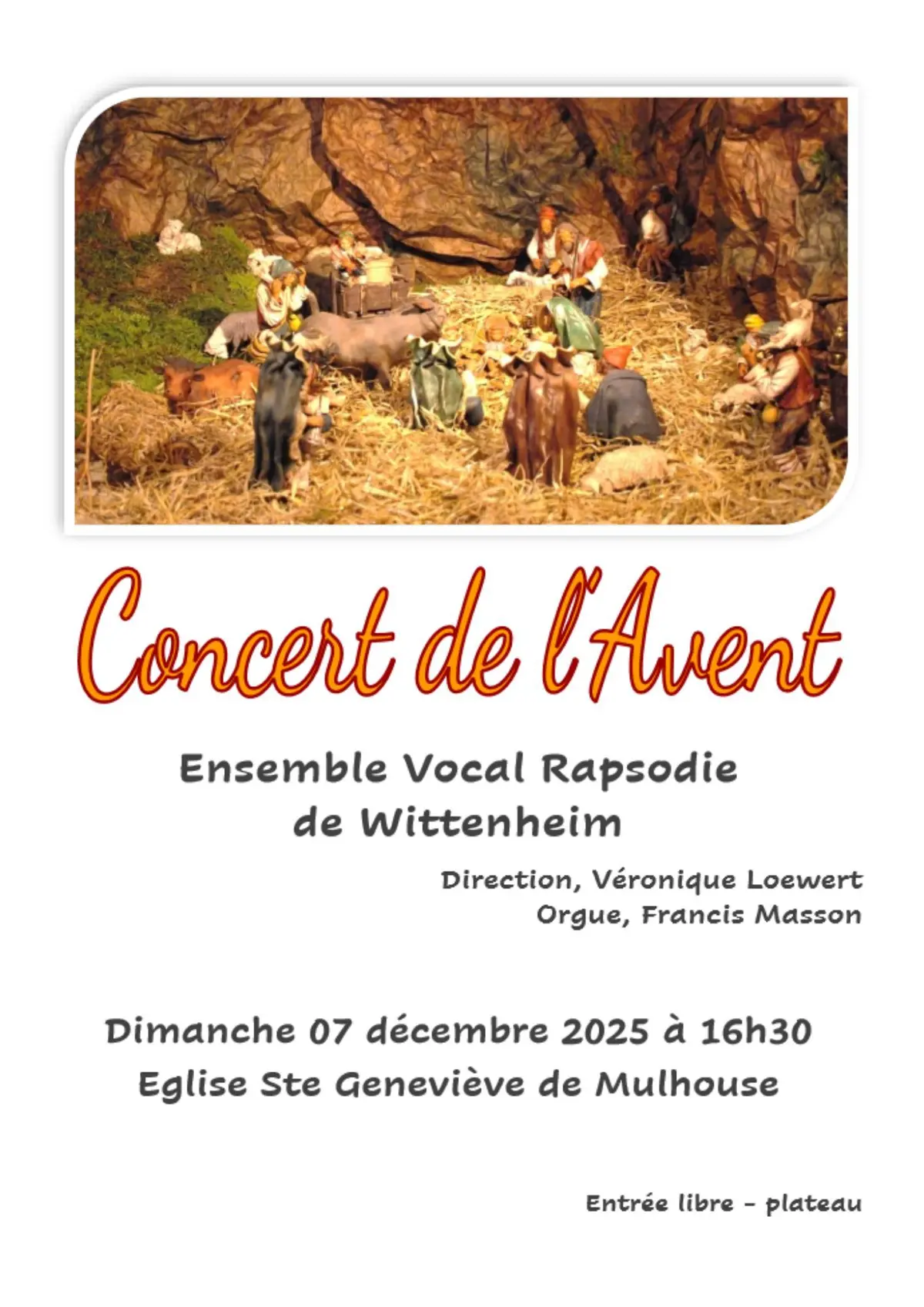 Concert de l'Avent de l'Ensemble Vocal Rapsodie de Wittenheim
