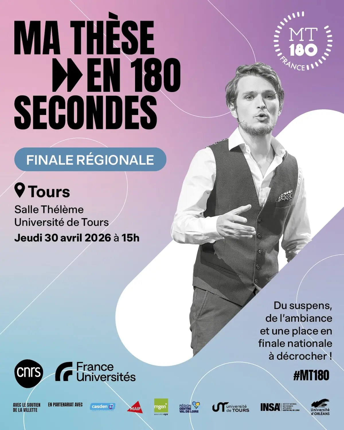 Finale régionale Ma thèse en 180 secondes à l'Université de Tours