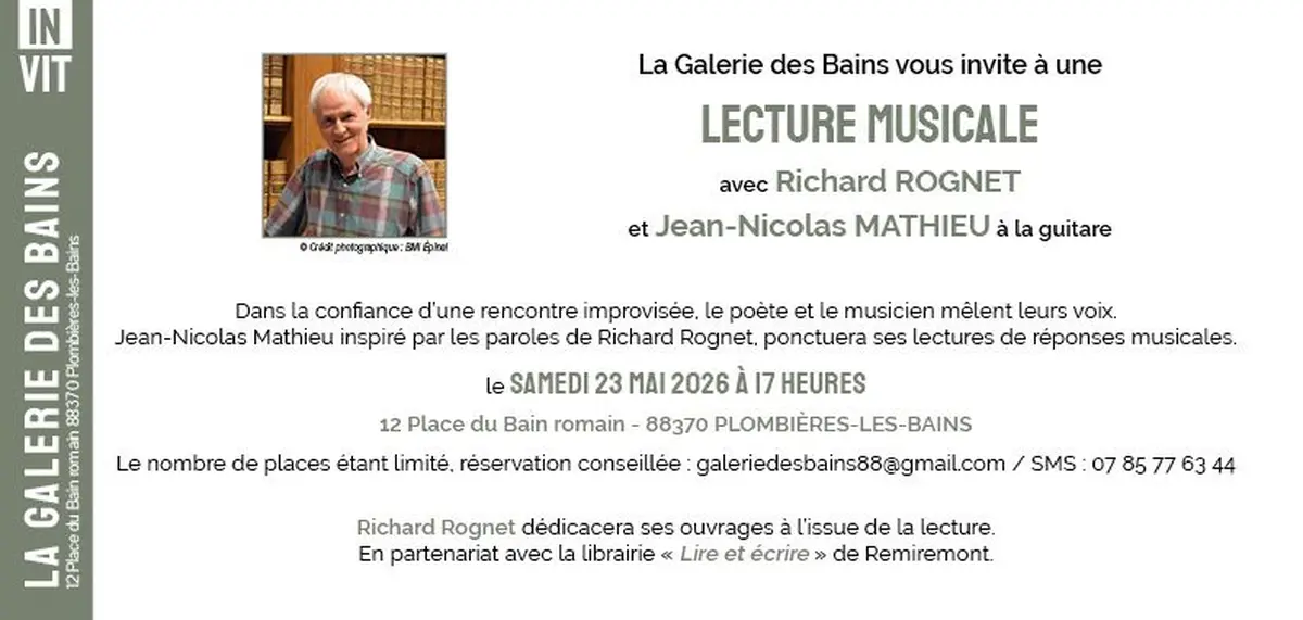 Lecture musicale avec Richard ROGNET et Jean-Nicolas Mathieu
