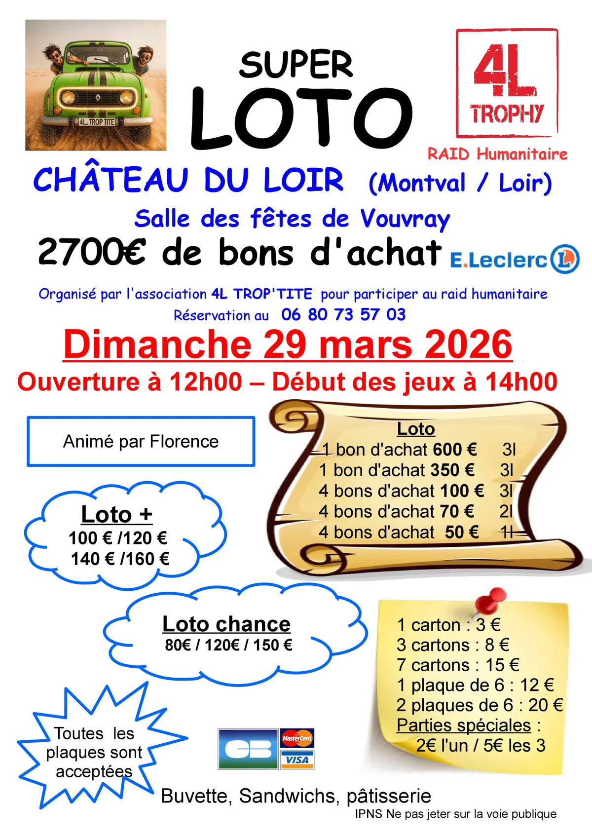 Super LOTO 2700euros  de bons d'achats Leclerc - Montval