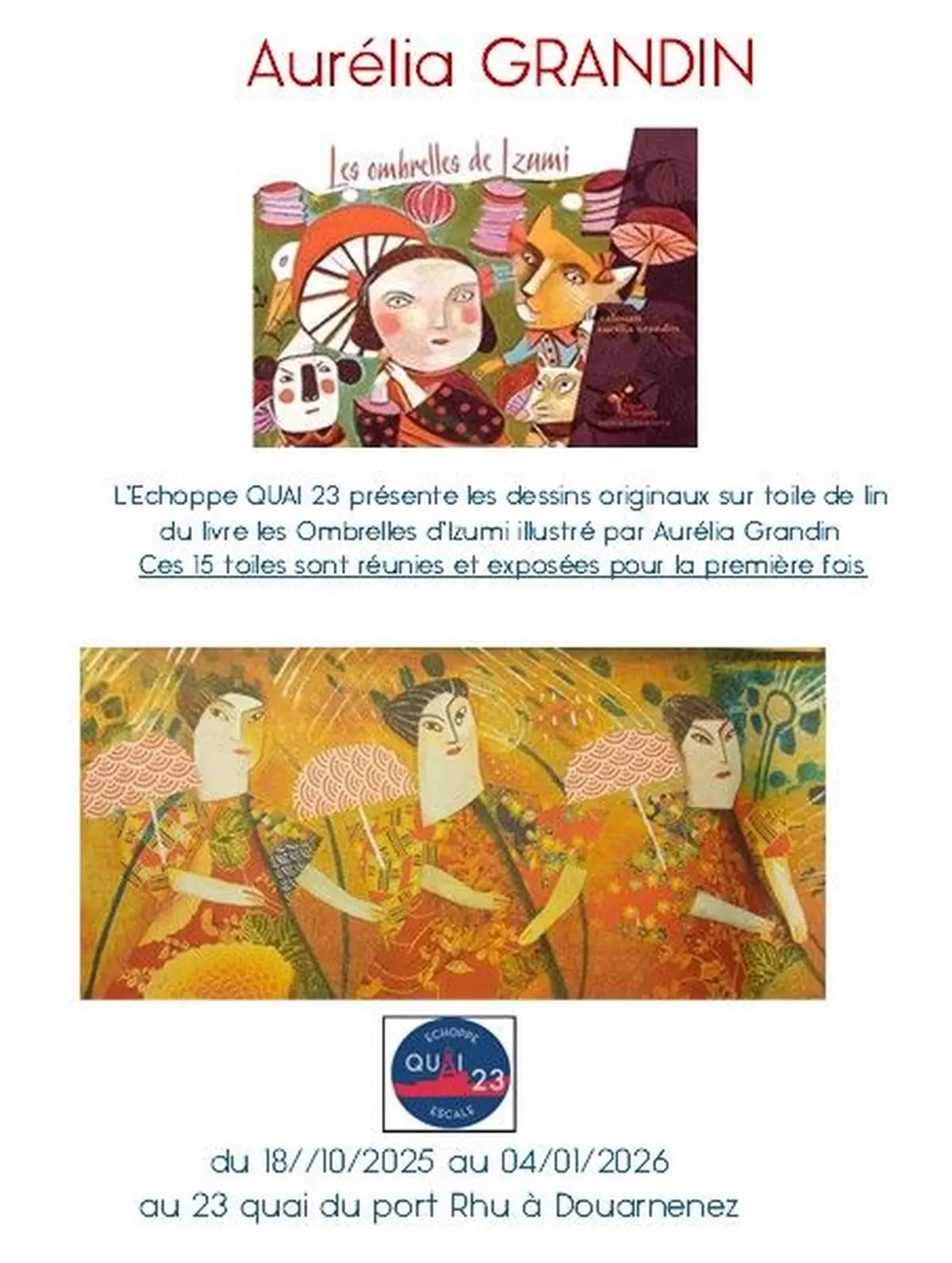 Dessins originaux sur toile de lin- Aurélia Grandin