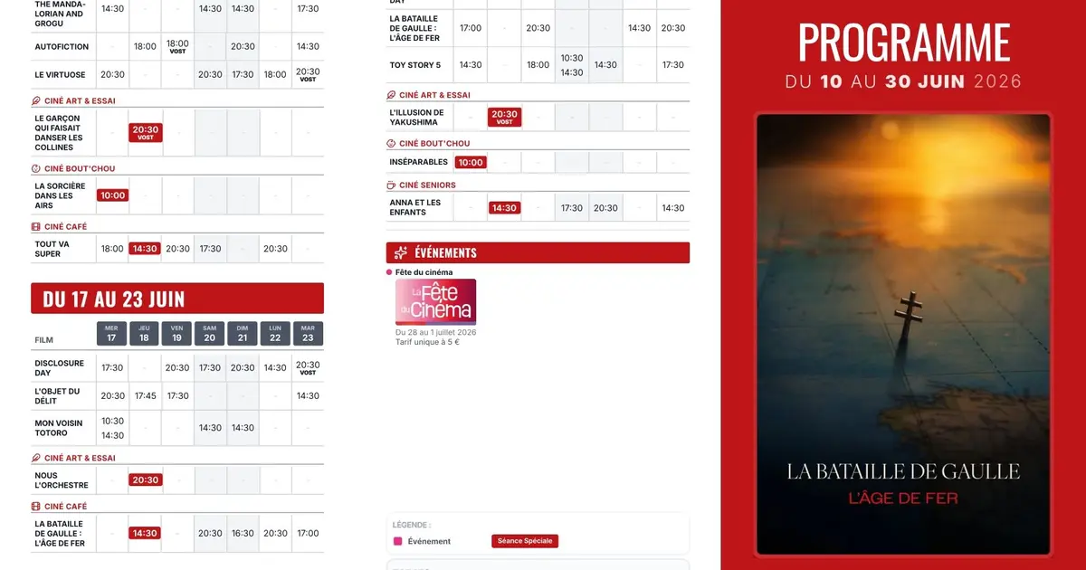 Cinéma Rex Benfeld : Programme du 10 au 30 juin 2026