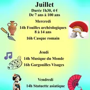 Ateliers vacances scolaires Juillet 2026