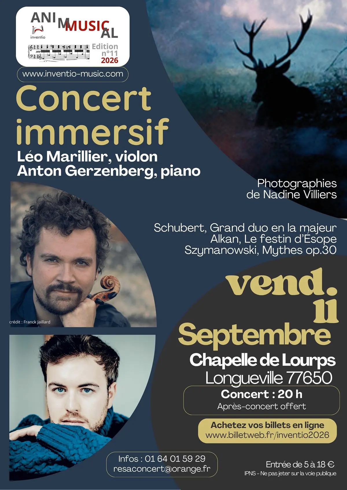 Concert immersif violon-piano  : « Fabuleux et mythiques animaux »