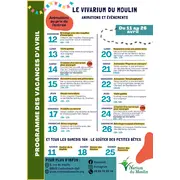 Programme d'activités des vacances d'avril