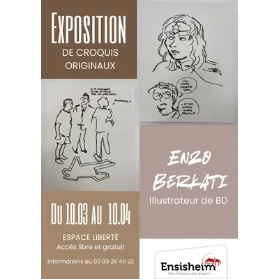 Exposition des croquis originaux d’Enzo Berkati