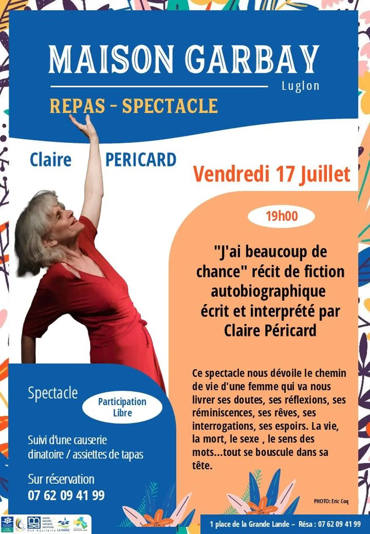 Spectacle Claire Péricard J'ai beaucoup de chance