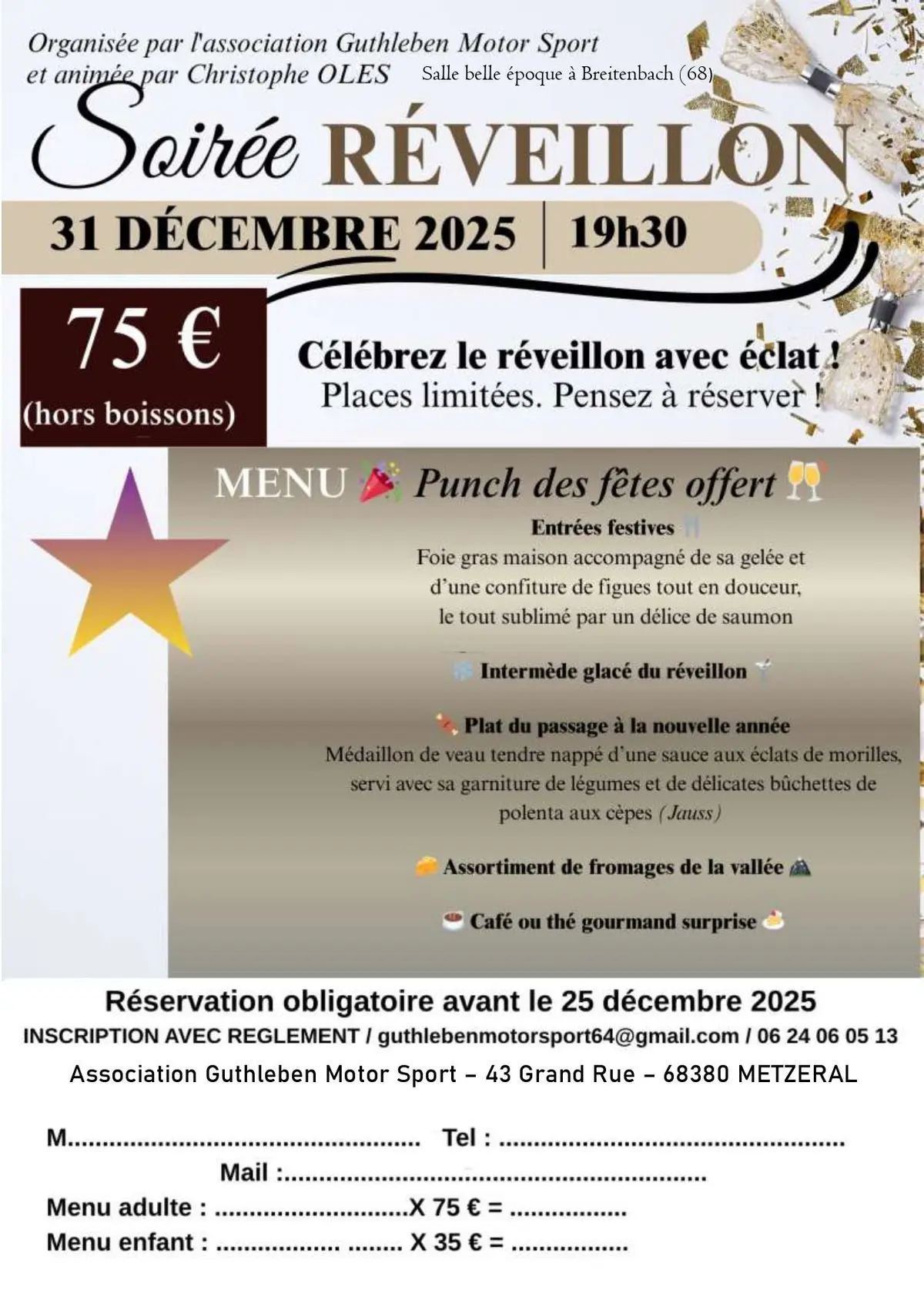 Réveillon St Sylvestre 2025