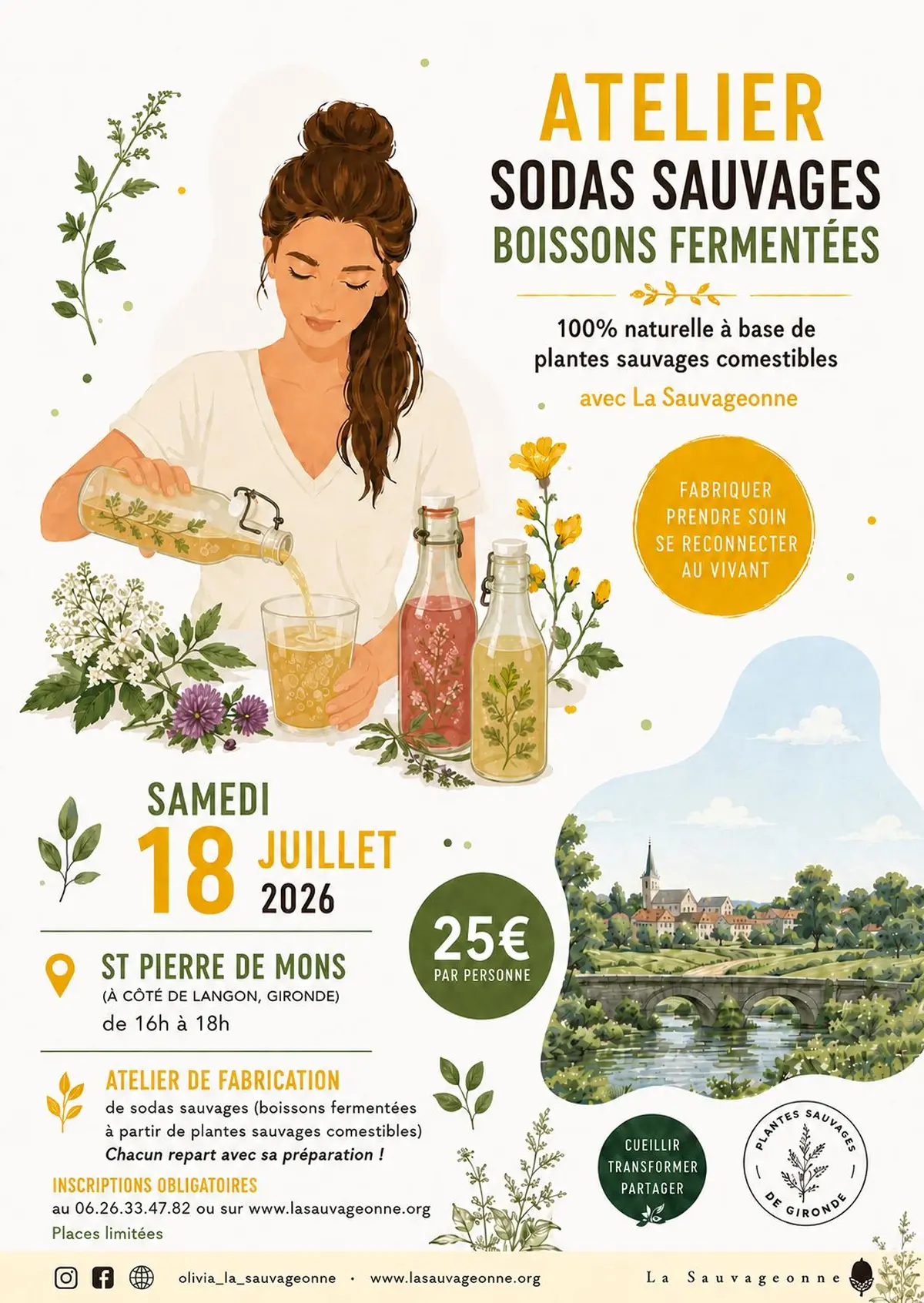Atelier sodas sauvages (boissons fermentées aux plantes sauvages comestibles)