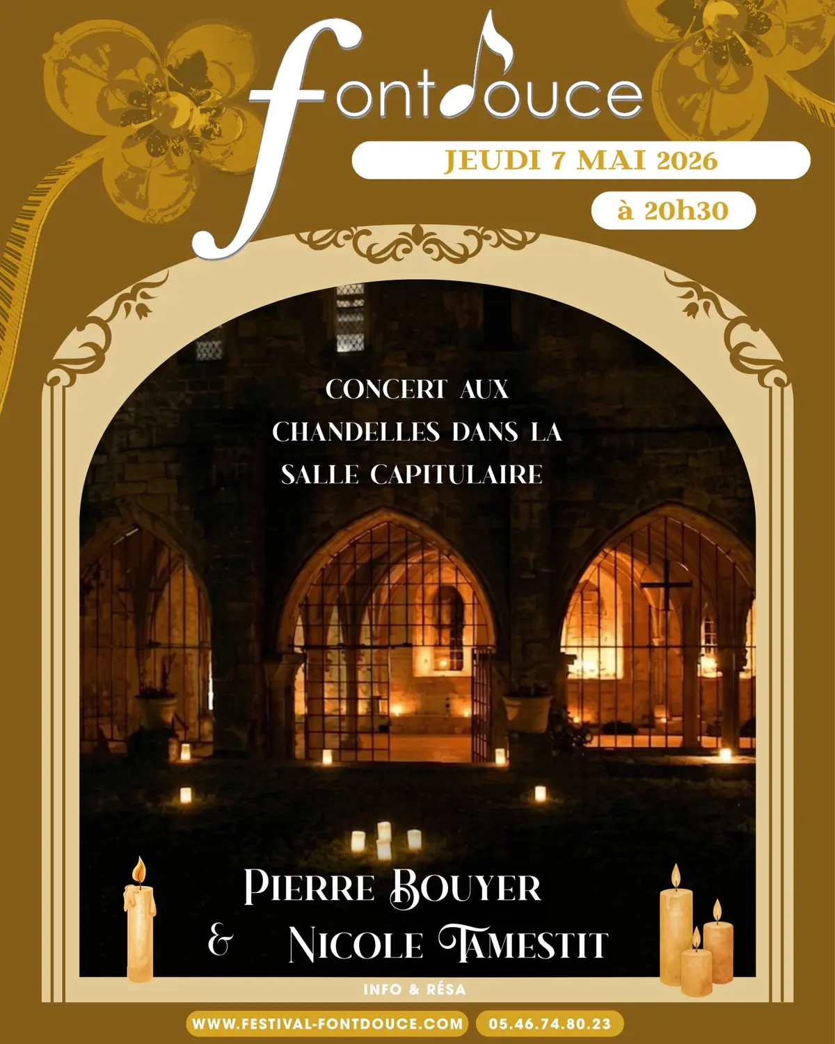 Concert à la bougie à l'Abbaye de Fontdouce