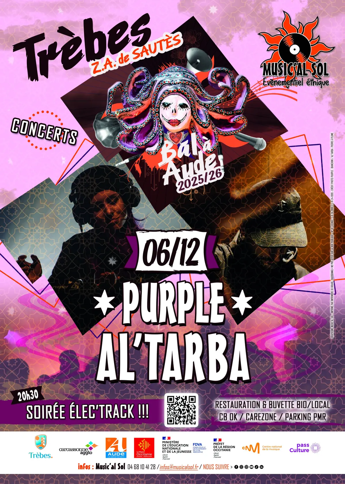 Soirée électro  – le 6 décembre  – DJ sets de AL’TARBA + PURPLE