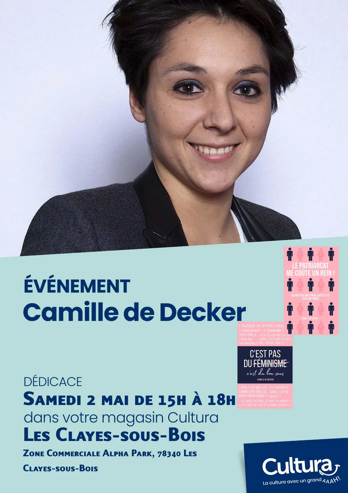 Camille de Decker en dédicace au Cultura Plaisir (Les Clayes-sous-Bois) le 2 mai