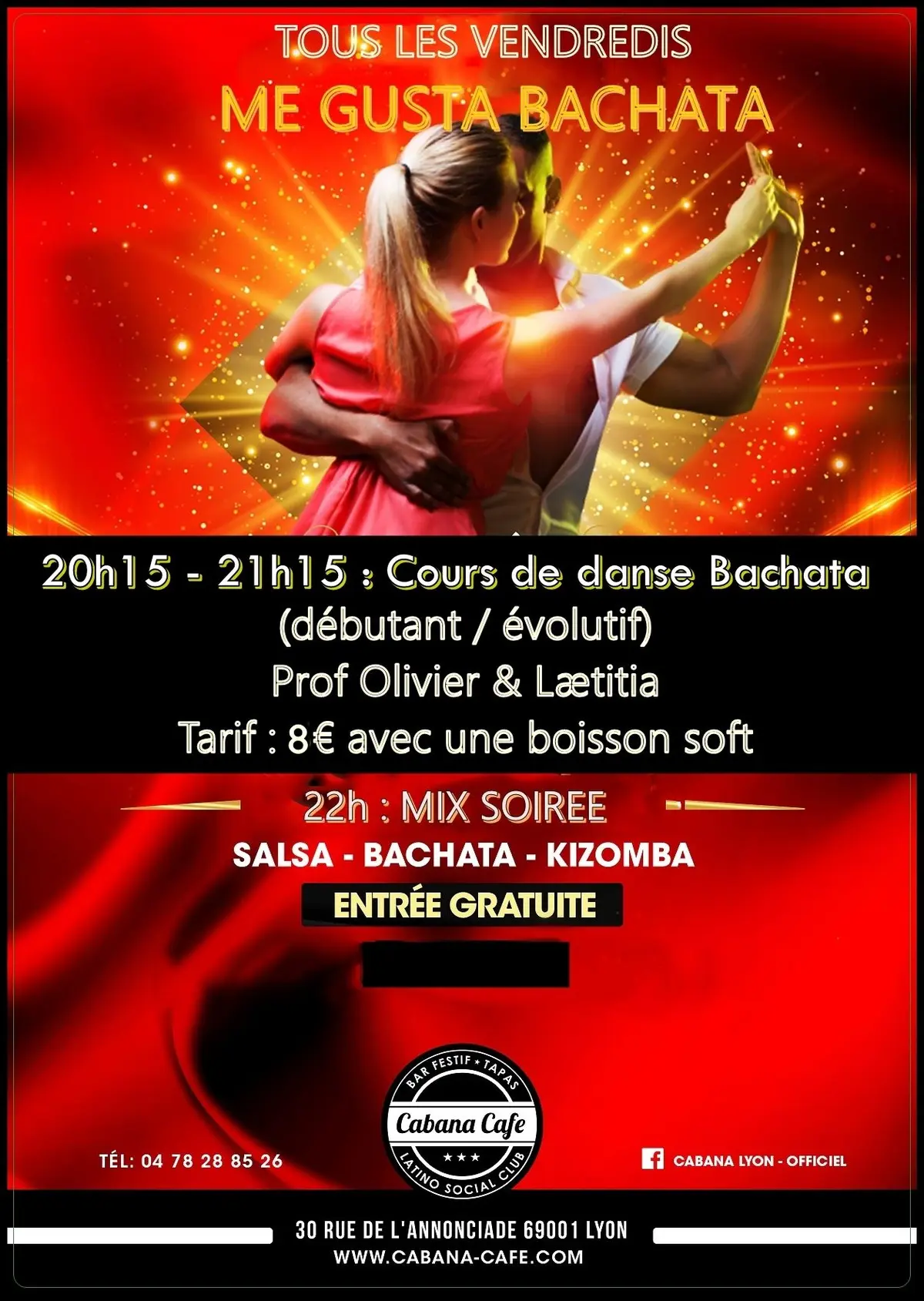 Cours de  bachata  des vendredis & soirée