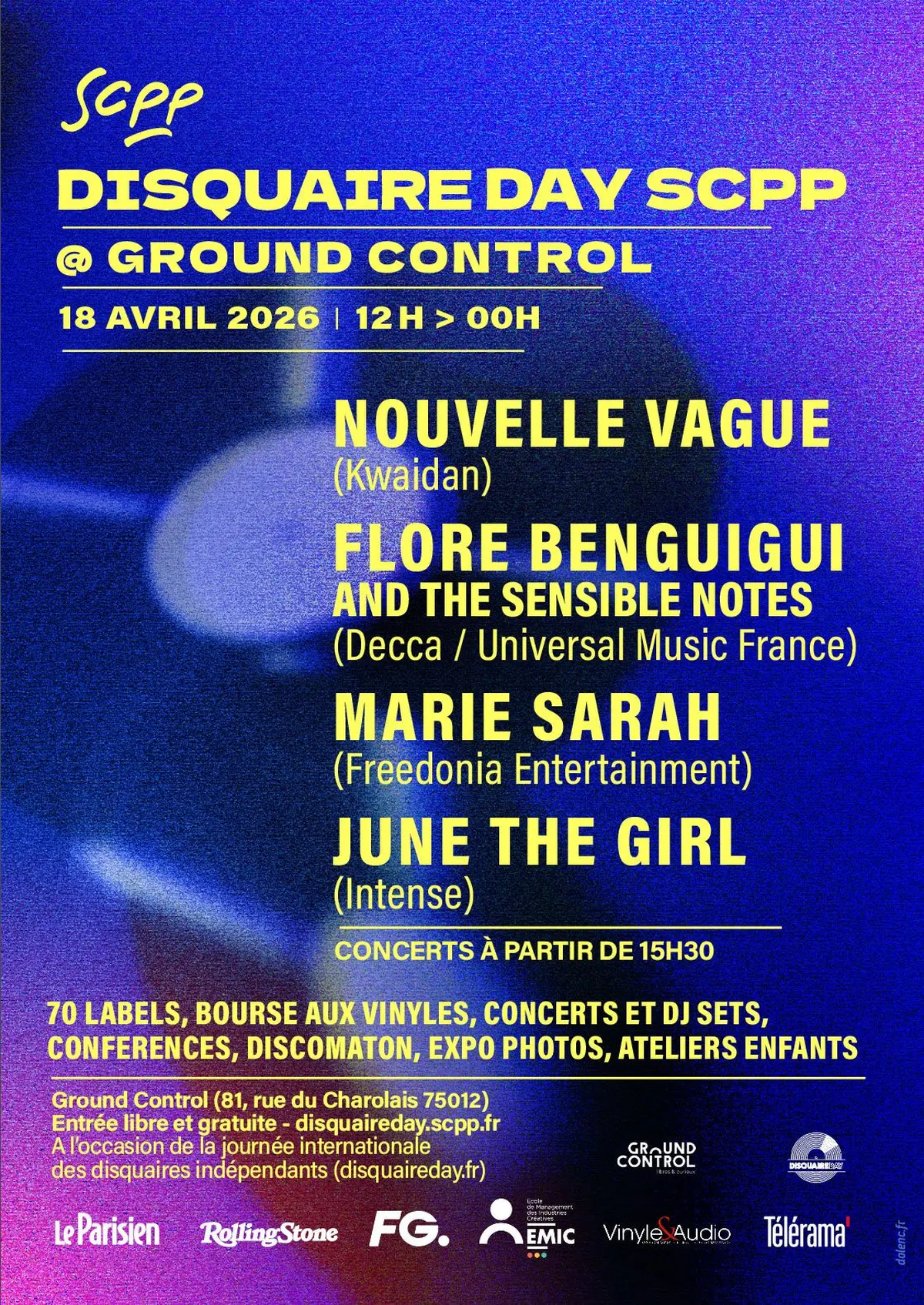 Samedi 18 avril : Disquaire Day SCPP @Ground Control