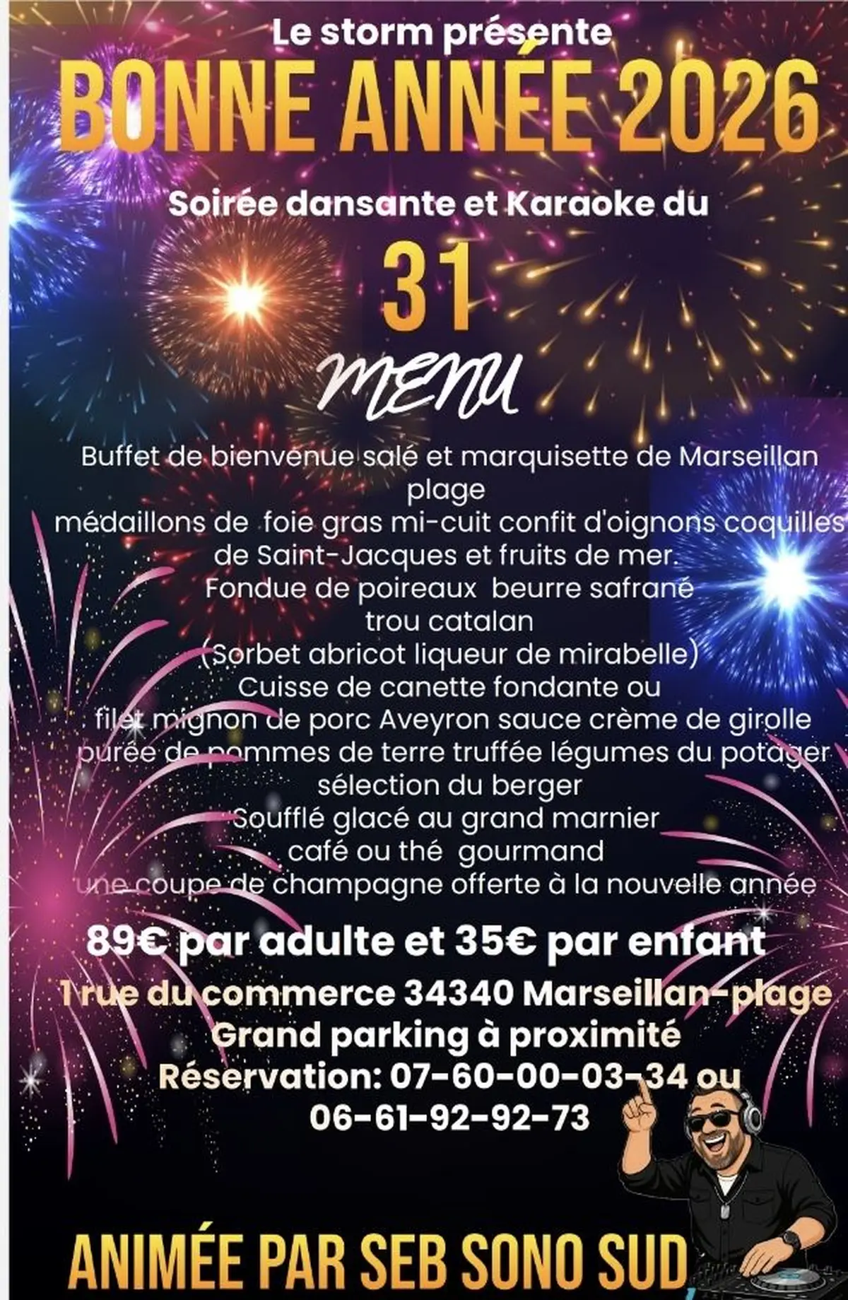 Réveillon du nouvel an au Storm