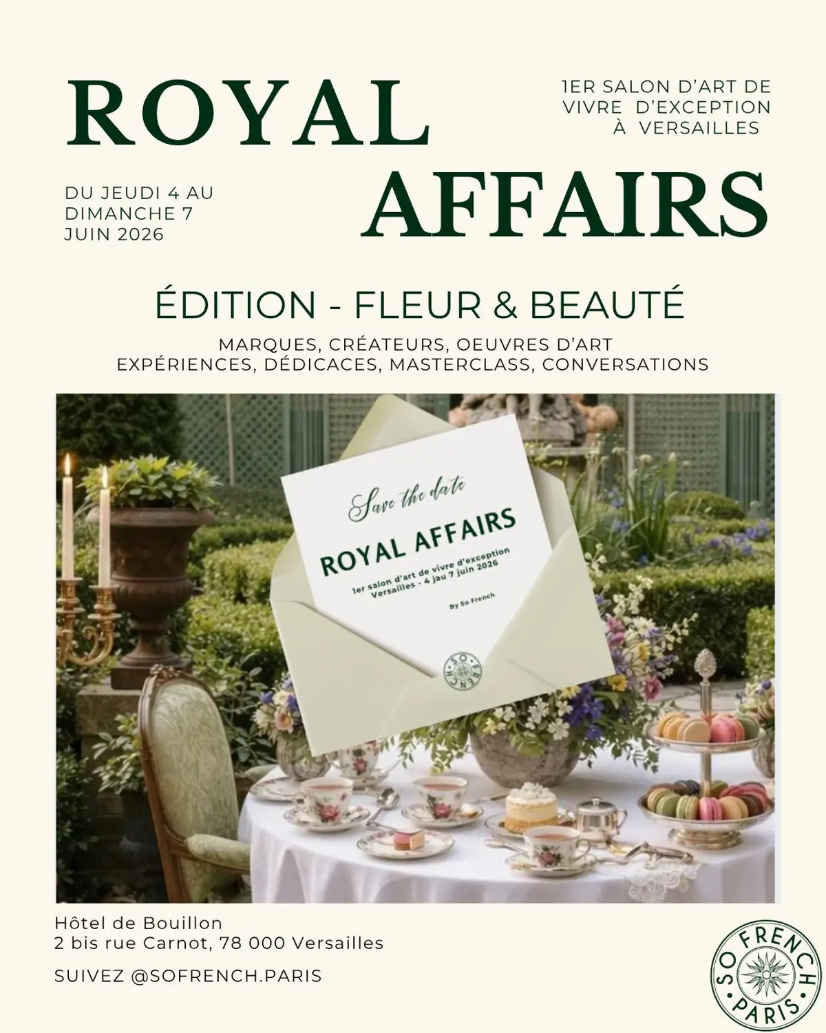 Royal Affairs - Salon d'Art de Vivre à Versailles du 4 au 7 Juin - Entrée Libre