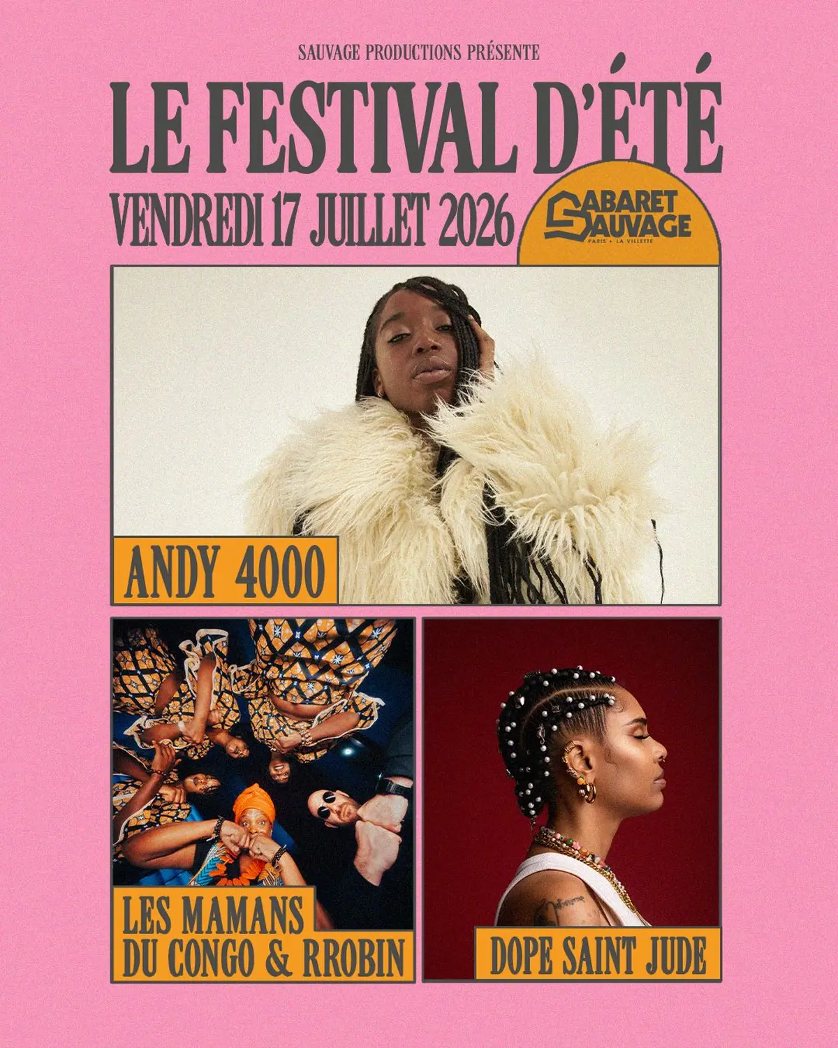 Festival d’Été du Cabaret Sauvage • Andy 4000 I Les Mamans du Cong & more