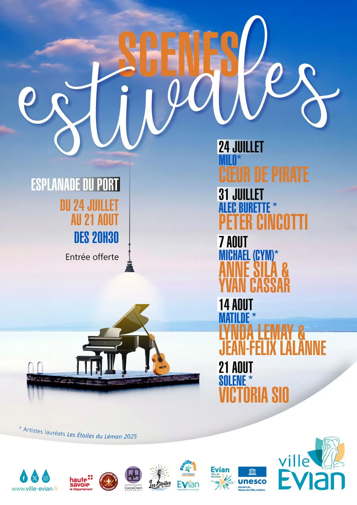 Les scènes estivales d'Evian 2026