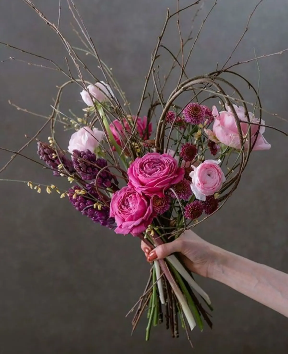 Le cœur en fleurs, composition florale