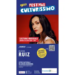 Festival Culturissimo - Lecture musicale d'Olivia Ruiz à Narbonne 