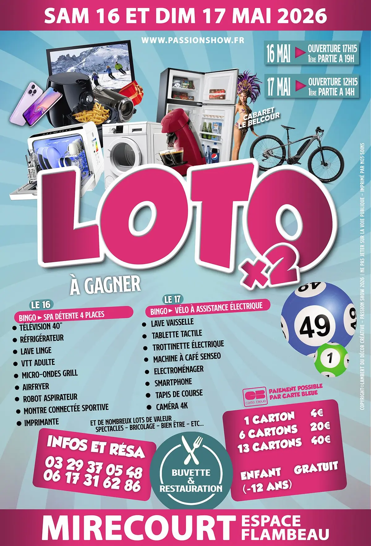 2 Super Lotos de Passion Show à Mirecourt les 16 & 17 mai 2026