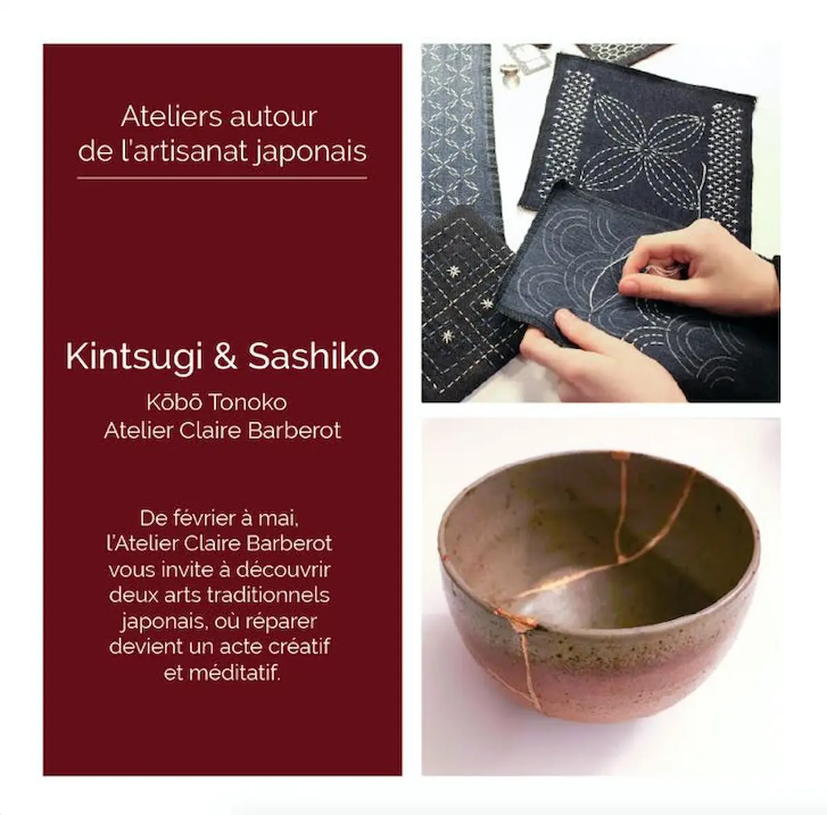 Ateliers autour de l'artisanat japonais / Stage de Kintsugi 