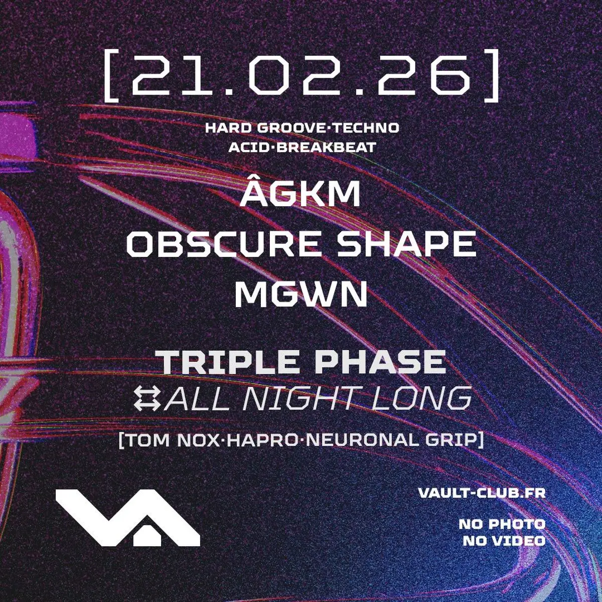 VAULT - w/ Obscure Shape, ÂGKM, MGWN, Triple Phase