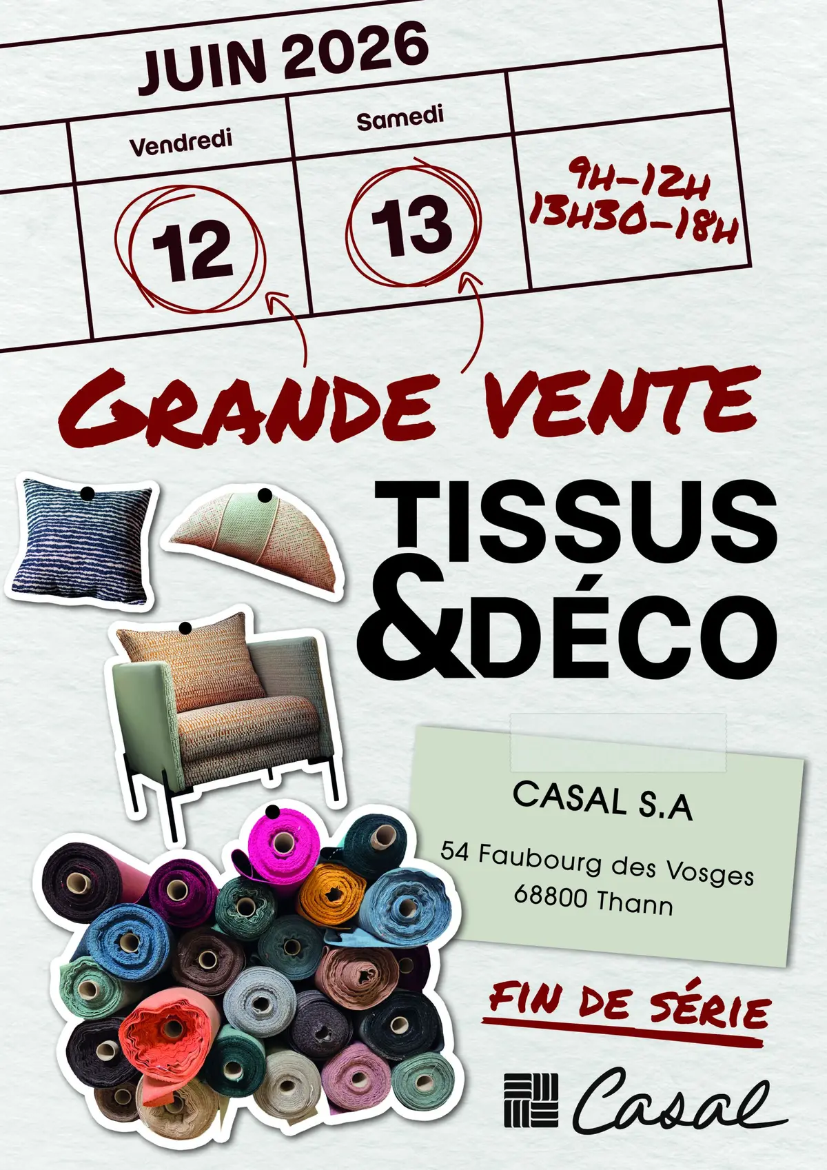 CASAL - Grande vente de tissus et décoration 2026