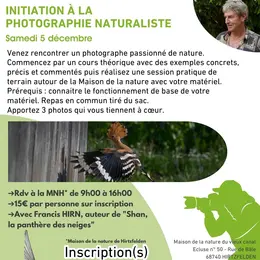 Initiation à la photographie naturaliste
