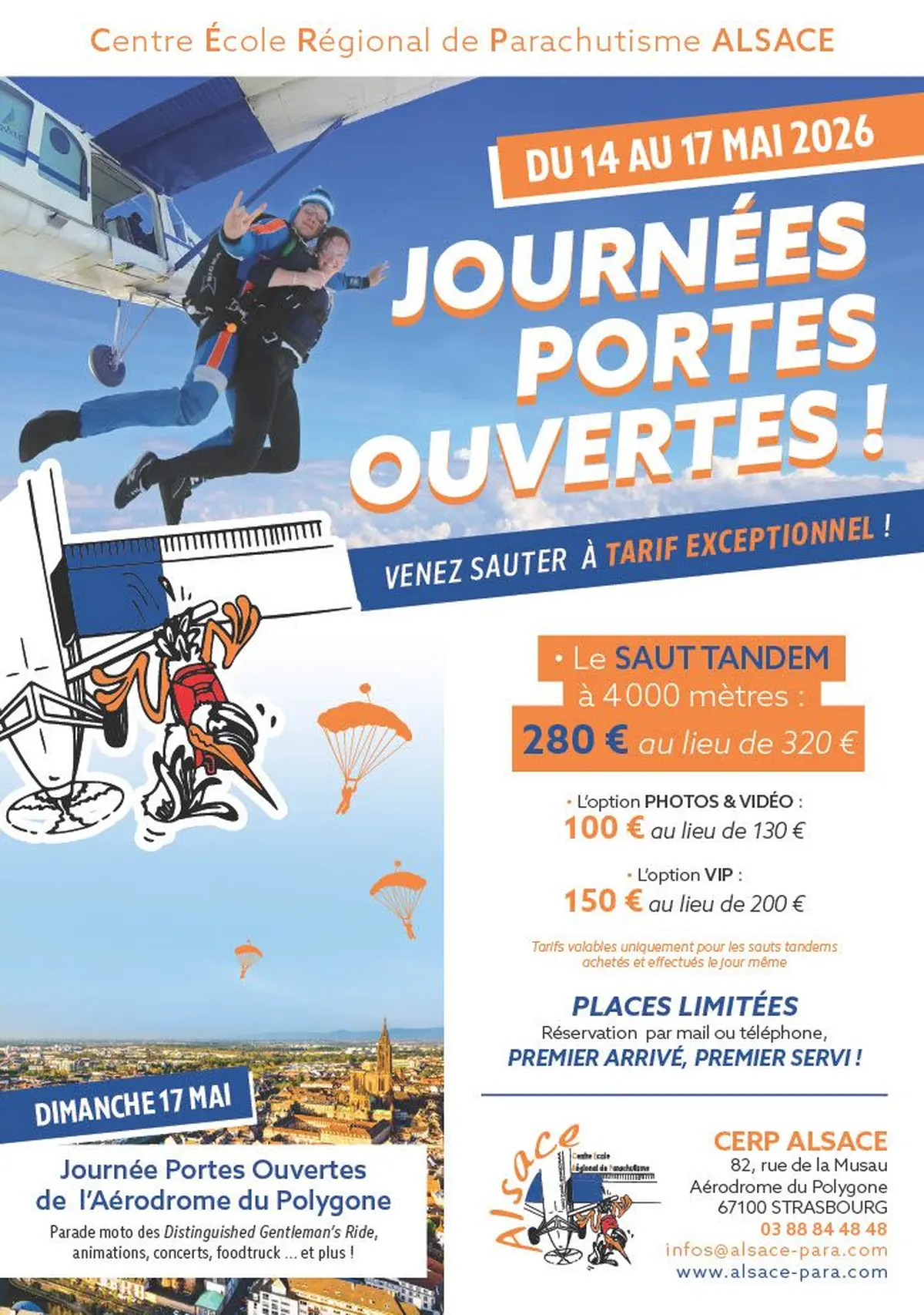 Journées Portes Ouvertes au Centre Ecole Régional de Parachutisme de Strasbourg