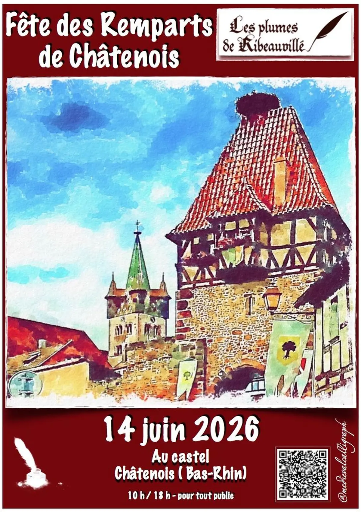Fête des remparts en calligraphie gothique - Les plumes de Ribeauvillé