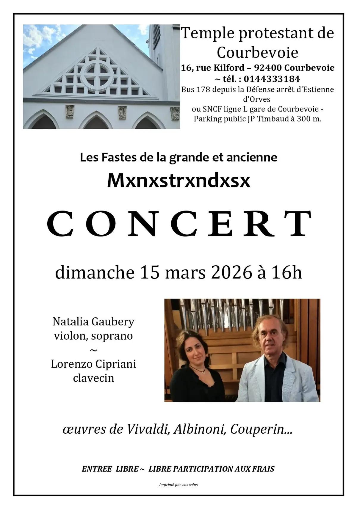  concert pour violon et clavecin