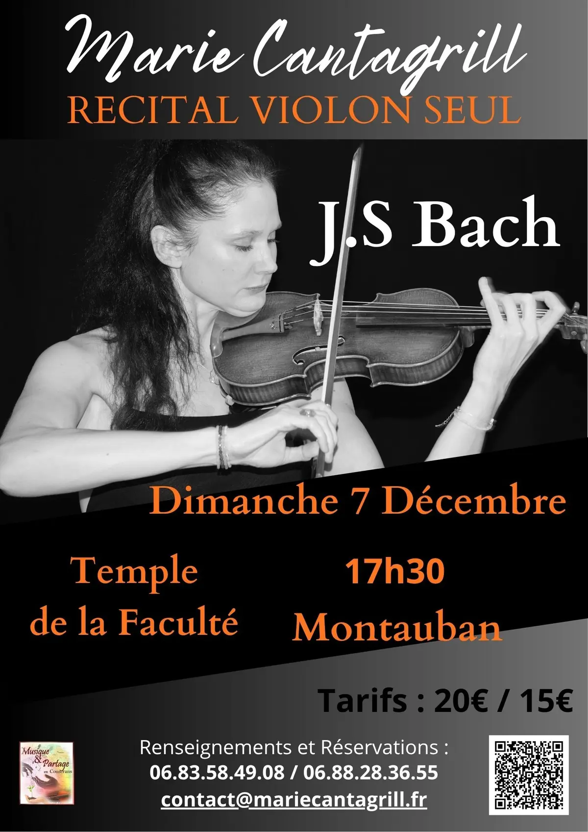 Marie Cantagrill en récital violon avec J-S. Bach !!