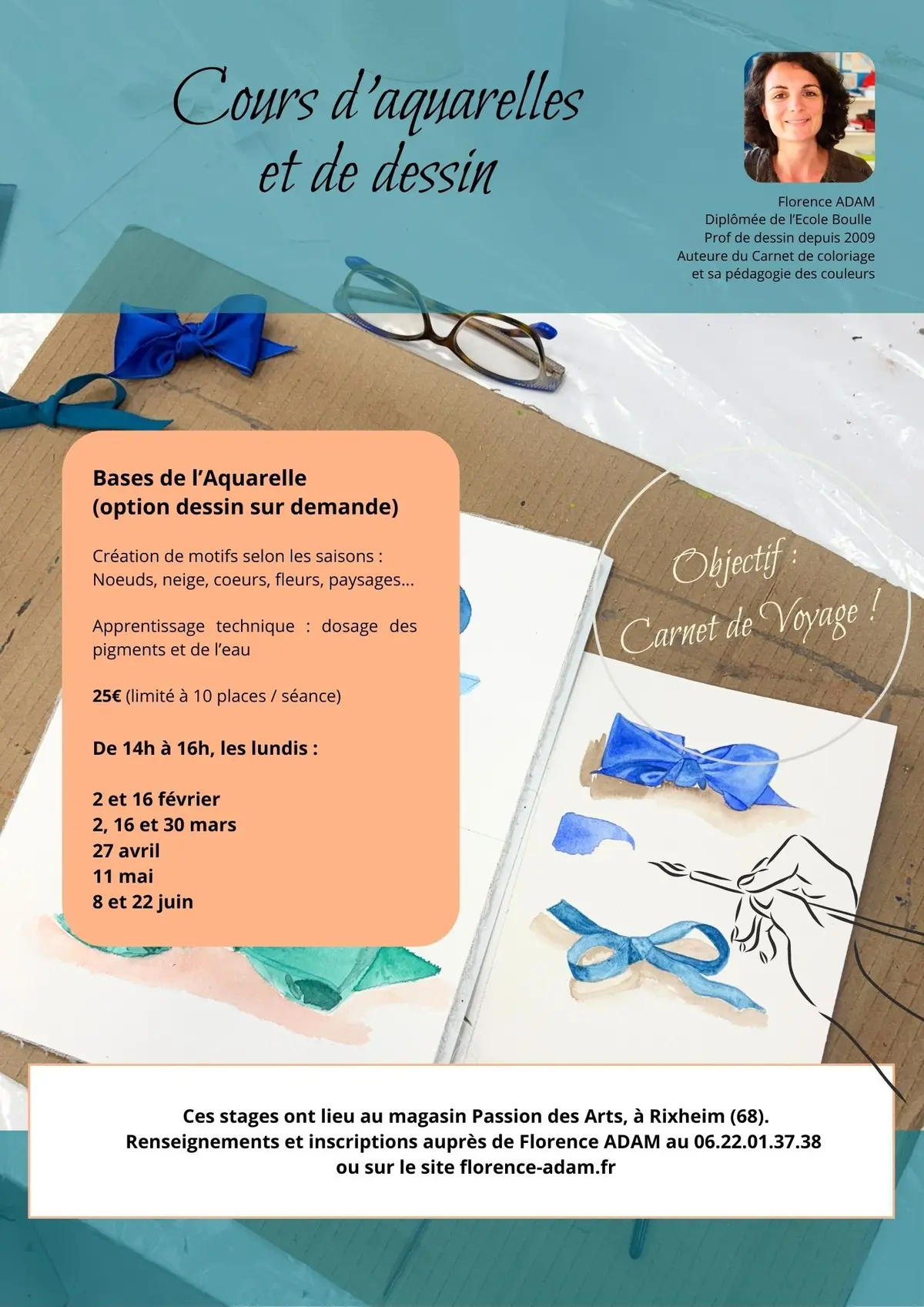 Cours d'Aquarelle et de dessin - débutant 