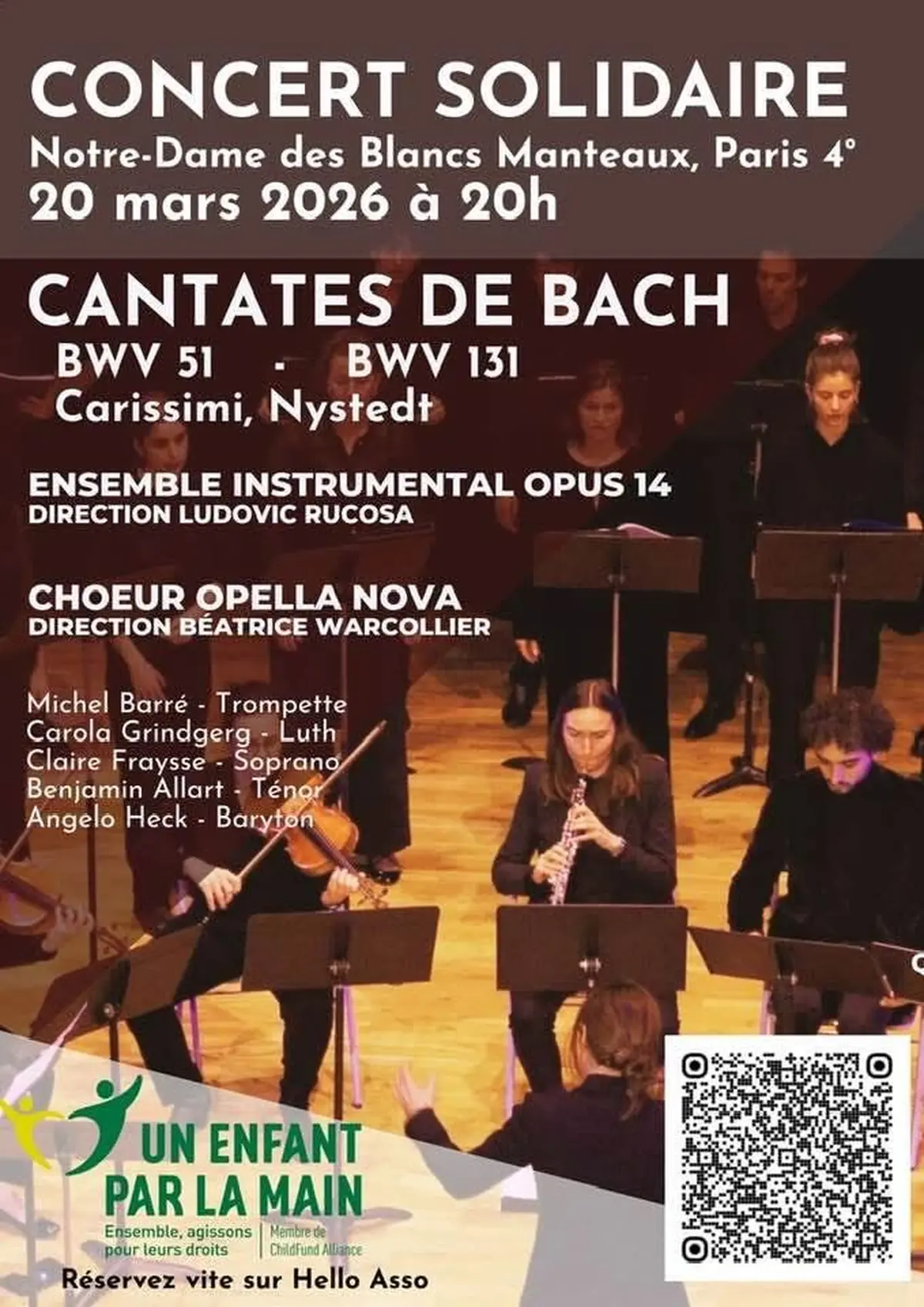 Concert solidaire J. S. Bach pour l'association Un Enfant Par La Main 