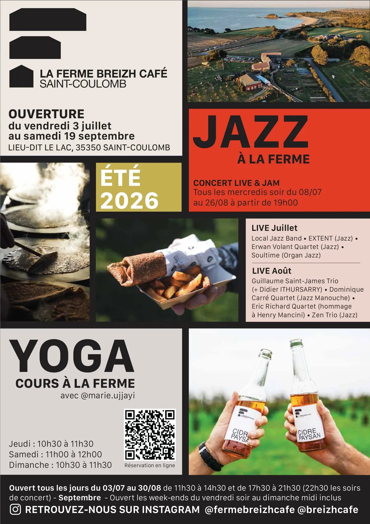 Programme  Ferme Breizh Café - été 2026
